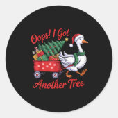 Oops! I Got Another Tree Goose Christmas Tree  Ronde Sticker (Voorkant)