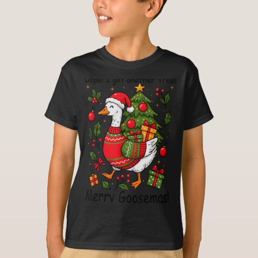 Oops I Got Another Tree Merry Goosemas Silly Goose T-shirt (Voorkant)