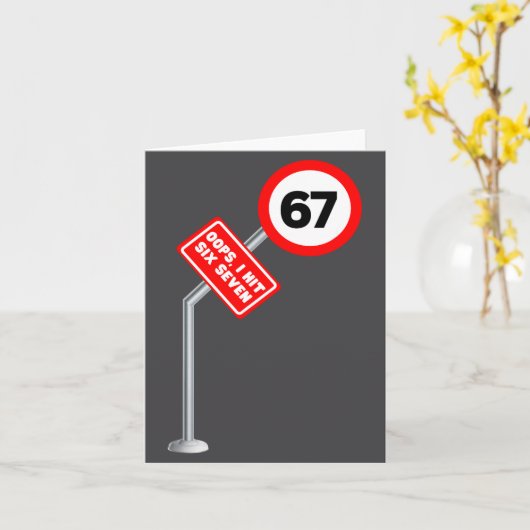 Oops I Hit Six Seven 6 7 Meme Funny Brainrot Inter Kaart (Gele Bloem)