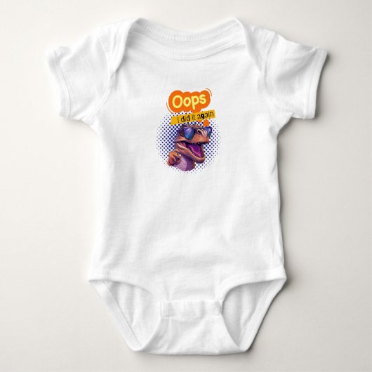OOPS IK HEB HET WEER GEDAN DINOSAUR ROMPER (Voorkant)