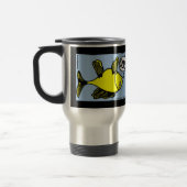 OOPS ondersteboven vis grappige cartoon Reisbeker (Links)