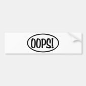 oops oval bumpersticker (Voorkant)