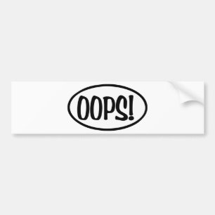 oops oval bumpersticker