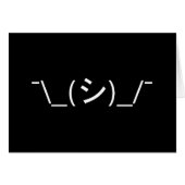 Oops Shrug Emoticon Count\_(シ)_/ Japanse Kaomoji (Voorkant Horizontaal)