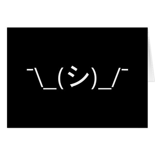 Oops Shrug Emoticon Count\_(シ)_/ Japanse Kaomoji (Voorkant Horizontaal)