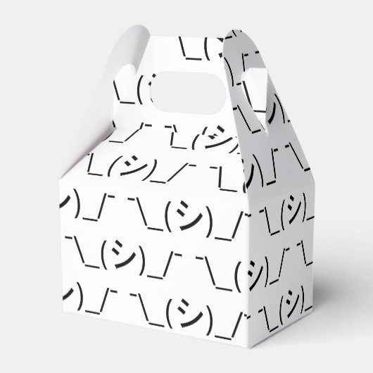 Oops Shrug Emoticon Count\_(シ)_/ Japanse Kaomoji Bedankdoosjes (Achterkant)