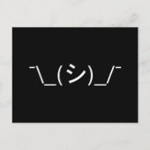 Oops Shrug Emoticon Count\_(シ)_/ Japanse Kaomoji Briefkaart (Voorkant)