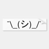 Oops Shrug Emoticon Count\_(シ)_/ Japanse Kaomoji Bumpersticker (Voorkant)