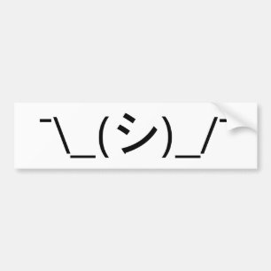 Oops Shrug Emoticon Count\_(シ)_/ Japanse Kaomoji Bumpersticker