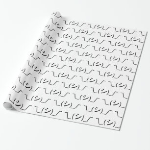 Oops Shrug Emoticon Count\_(シ)_/ Japanse Kaomoji Cadeaupapier