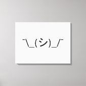 Oops Shrug Emoticon Count\_(シ)_/ Japanse Kaomoji Canvas Afdruk (Voorkant)