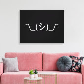 Oops Shrug Emoticon Count\_(シ)_/ Japanse Kaomoji Canvas Afdruk (Insitu (Woonkamer))