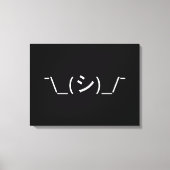 Oops Shrug Emoticon Count\_(シ)_/ Japanse Kaomoji Canvas Afdruk (Voorkant)