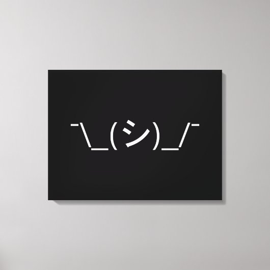 Oops Shrug Emoticon Count\_(シ)_/ Japanse Kaomoji Canvas Afdruk (Voorkant)