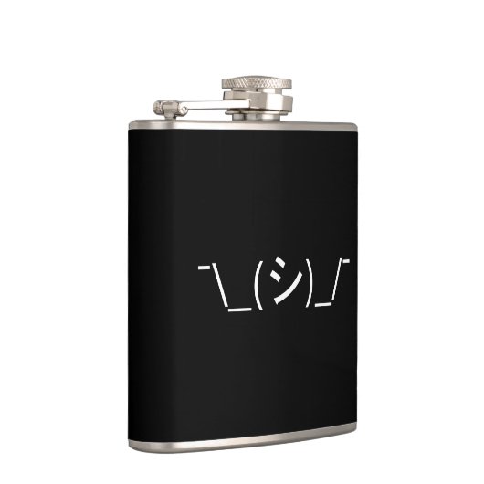 Oops Shrug Emoticon Count\_(シ)_/ Japanse Kaomoji Heupfles (Rechts)