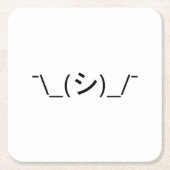 Oops Shrug Emoticon Count\_(シ)_/ Japanse Kaomoji Kartonnen Onderzetters (Voorkant)