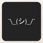 Oops Shrug Emoticon Count\_(シ)_/ Japanse Kaomoji Kartonnen Onderzetters (Voorkant)