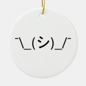 Oops Shrug Emoticon Count\_(シ)_/ Japanse Kaomoji Keramisch Ornament (Voorkant)