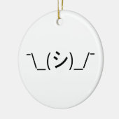 Oops Shrug Emoticon Count\_(シ)_/ Japanse Kaomoji Keramisch Ornament (Links)