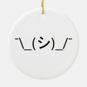 Oops Shrug Emoticon Count\_(シ)_/ Japanse Kaomoji Keramisch Ornament (Achterkant)