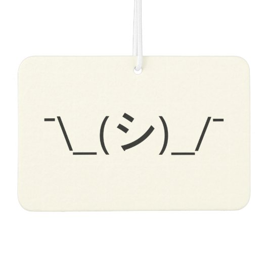 Oops Shrug Emoticon Count\_(シ)_/ Japanse Kaomoji Luchtverfrisser (Voorkant)