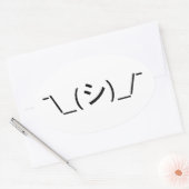Oops Shrug Emoticon Count\_(シ)_/ Japanse Kaomoji Ovale Sticker (Envelop)
