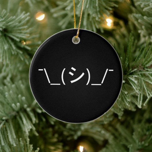 Oops Shrug Emoticon Count\_(シ)_/ Japanse Kaomoji P Keramisch Ornament (Boom)
