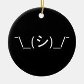 Oops Shrug Emoticon Count\_(シ)_/ Japanse Kaomoji P Keramisch Ornament (Voorkant)