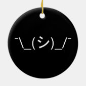 Oops Shrug Emoticon Count\_(シ)_/ Japanse Kaomoji P Keramisch Ornament (Achterkant)