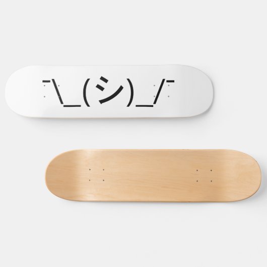 Oops Shrug Emoticon Count\_(シ)_/ Japanse Kaomoji Persoonlijk Skateboard (Horizontaal)
