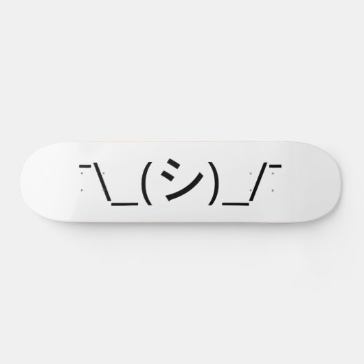 Oops Shrug Emoticon Count\_(シ)_/ Japanse Kaomoji Persoonlijk Skateboard (Horizontaal)