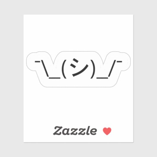 Oops Shrug Emoticon Count\_(シ)_/ Japanse Kaomoji S Sticker (Vel)