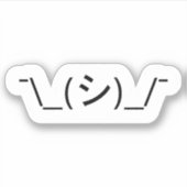 Oops Shrug Emoticon Count\_(シ)_/ Japanse Kaomoji S Sticker (Voorkant)