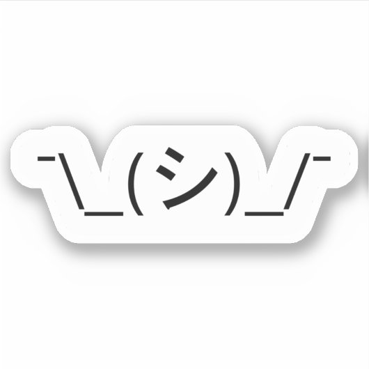 Oops Shrug Emoticon Count\_(シ)_/ Japanse Kaomoji S Sticker (Voorkant)