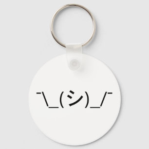 Oops Shrug Emoticon Count\_(シ)_/ Japanse Kaomoji Sleutelhanger