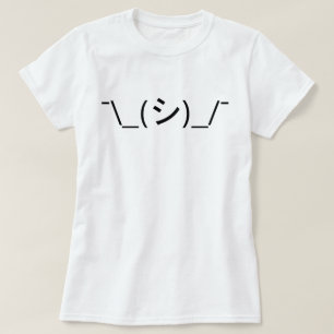 Oops Shrug Emoticon Count\_(シ)_/ Japanse Kaomoji T-shirt