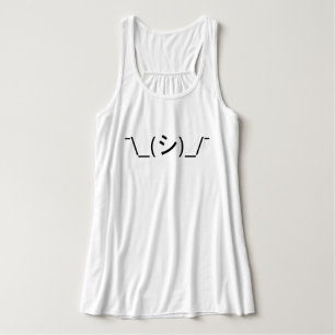 Oops Shrug Emoticon Count\_(シ)_/ Japanse Kaomoji Tanktop