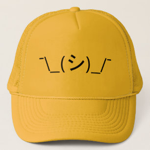 Oops Shrug Emoticon Count\_(シ)_/ Japanse Kaomoji Trucker Pet