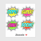 OOPS Super OMG Boom Burst Pop Art 4" Vinyl Sticker (Vel)