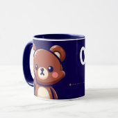 Oops Teddy Bear Coffee Mug with Heart | Cute Blue  Mok (Voorkant links)