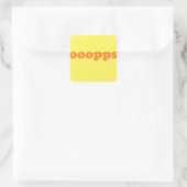 oops vierkante sticker (Tas)