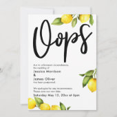 Oops Waterverf Lemons Postponed Wedding Kaart (Voorkant)