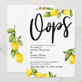 Oops Waterverf Lemons Postponed Wedding Kaart (Voorkant / Achterkant)