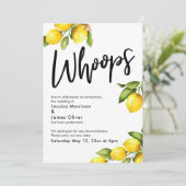 Oops Waterverf Lemons Postponed Wedding Kaart (Staand voorkant)