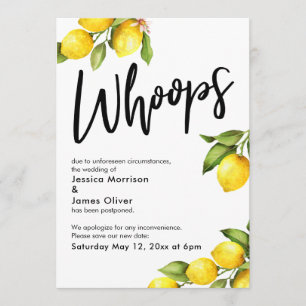 Oops Waterverf Lemons Postponed Wedding Kaart