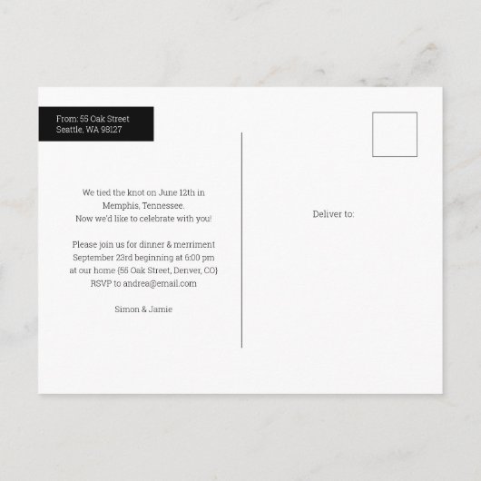 Oops We hebben de aankondiging van het fotohuwelij (Achterkant)