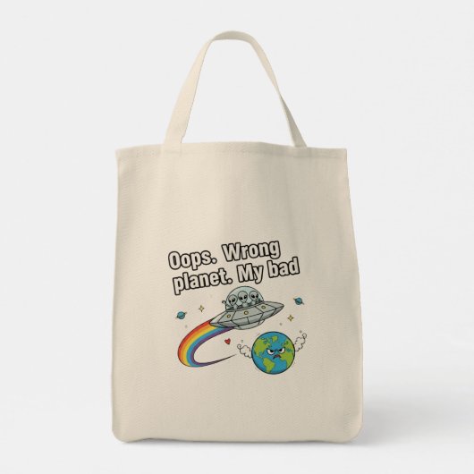 Oops. Wrong planet. My bad Tote Bag (Achterkant)