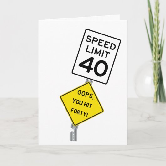 Oops You Hit 40 grappige 40ste verjaardagskaart Bedankkaart (Voorkant)
