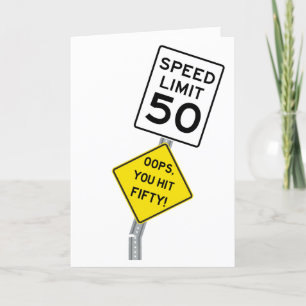 Oops You Hit 50 grappige 50ste verjaardagskaart Bedankkaart