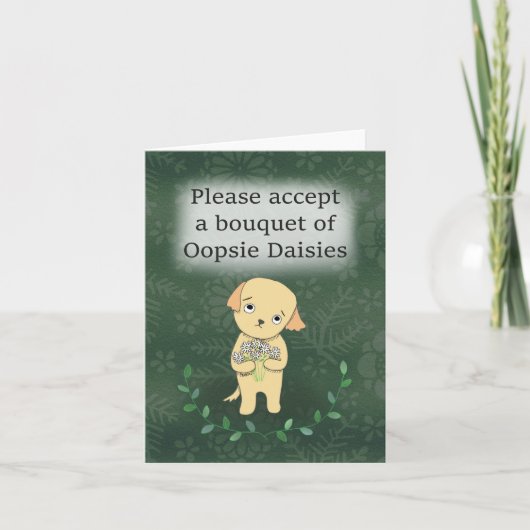 Oopsie Daisies Luchtige Schattigee Puppy Excuses Kaart (Voorkant)